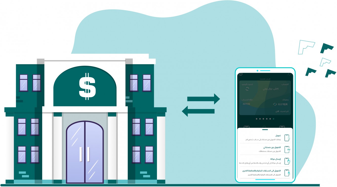 تحويل إلى الحسابات البنكية والمحافظ الأخرى